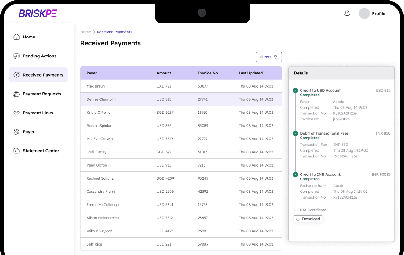 Track Payments